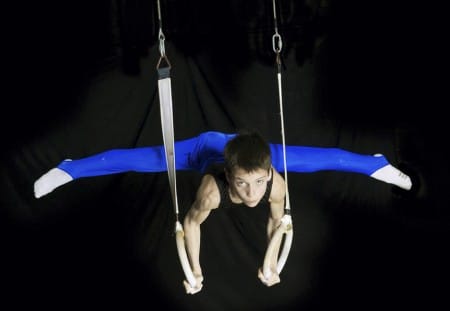 Russel Kelly defies gravity on the rings at the East York Gymnastics Club. PHOTO: Donna Santos
