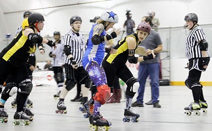 The GTA Rollergirls met Windsor’s Border City Brawlers at Ted Reeve Arena on Sept. 7, in a season-closing double header. PHOTO: Andrew Hudson