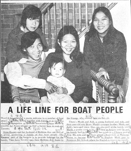 The Giangs were featured on the front page of Ward 9 Community News (now Beach Metro News) in 1979, when they first arrived in Toronto from Vietnam.