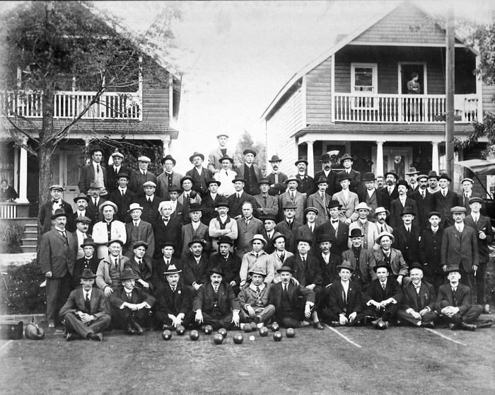This historical photo shows the early years of the Kew Beach Lawn Bowling Club, which celebrated 100 years in 2008.