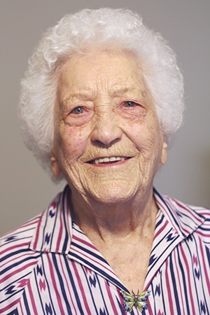 Mary Franklin, who turned 100 on May 1, rang in her birthday with friends from her long-time home on Moberly Avenue. PHOTO: Andrew Hudson