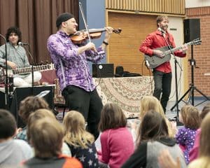 JUNO nominees The Sultans of String perform for students at Kimberley/Beaches Alternative schools on Jan. 29. PHOTO: Andrew Hudson