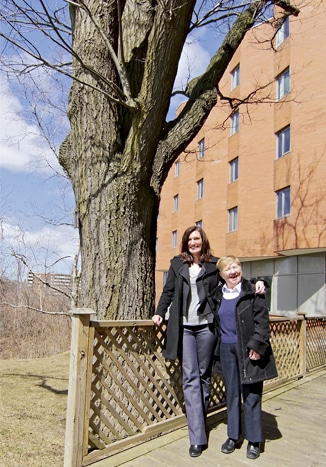Carly Wolf and Betty Tustin outside True Davidson Acres