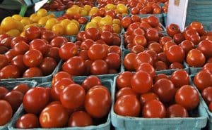 Tomatoes at the East Lynn Farmers' Market. BEACH METRO NEWS FILE PHOTO