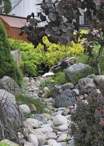 This simulated stream bed functions as a drain for the home's downspout. PHOTO: Jon Muldoon
